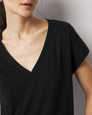 MARKET|SHORT-SLEEVED ROUND NECK T-SHIRTS (399001362 BLA Short Sleeve Power Tee | White House Black Market